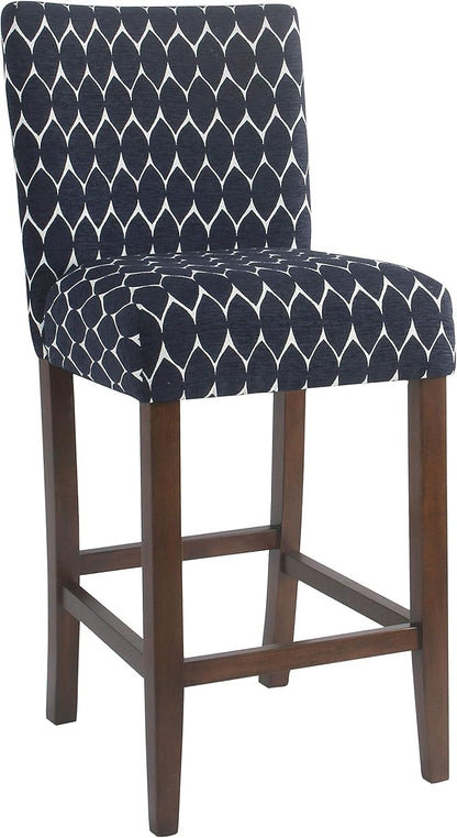 HomePop Upholstered Counter Height Barstool, 29-inch, Textured Navy