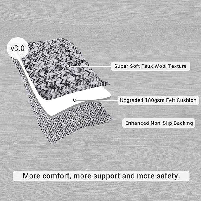 Washable Area Rugs 10x13 Modern Rugs for Bedroom Grey Rug Imitation Braided Soft Large Area Rug Non Slip Throw Rugs Stain Resistant Carpet for Nursery Dining Room Office 10'x13' Light Grey