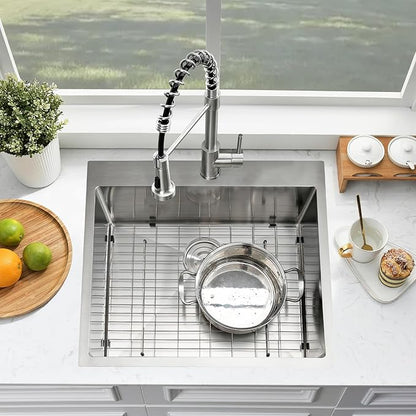 25 Inch Drop In Laundry Sink with Faucet Combo-Bokaiya 25"x22"x13" Stainless Steel Laundry Utility Room Sink 16 Gauge Deep Single Bowl Drop In Kitchen Sink