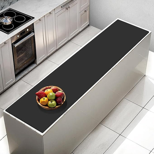 AECHY Extra Large Silicone Mat 78.74”x19.69”x0.08”, Multipurpose Silicone Mat Thick Heat Resistant Mat Shipped Rolled Up Kitchen Counter Mat Nonslip Silicone Mats for Kitchen Counter Black