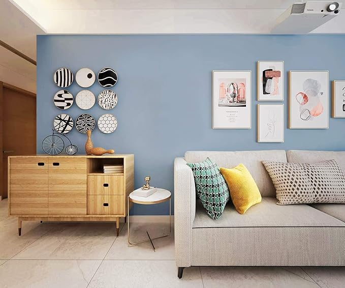 Safiyya Blue Peel and Stick Wallpaper Grey Blue Contact Paper Decorative Waterpoof Wallpaper Self Adhesive Contact Paper Vinyl Rolls for Wall 118"x17.7"