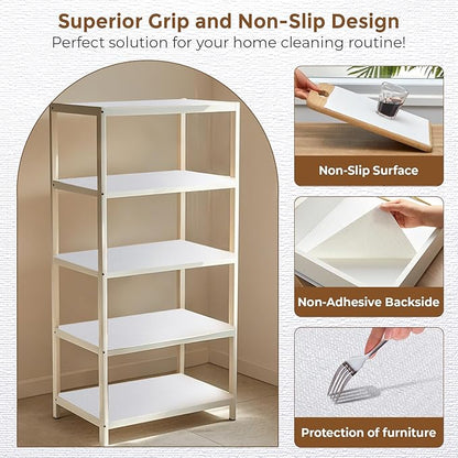 Coavas Shelf and Drawer Liner, Non Slip Extra Grip Non Adhesive Waterproof Thickened Cabinet Mat, Easy Cut for Kitchen Pantry Bathroom Dresser Cupboard (White, 24IN x 20FT)