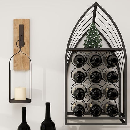 Wine Cabinet - 2 Piece Display Rack, Freestanding Bottle Storage, Home Bar Kitchen Organizer, Bottle Holder Liquor Cabinet Rustic Bar Storage Decorative Kitchen Island Shelf Dining Room Organizer