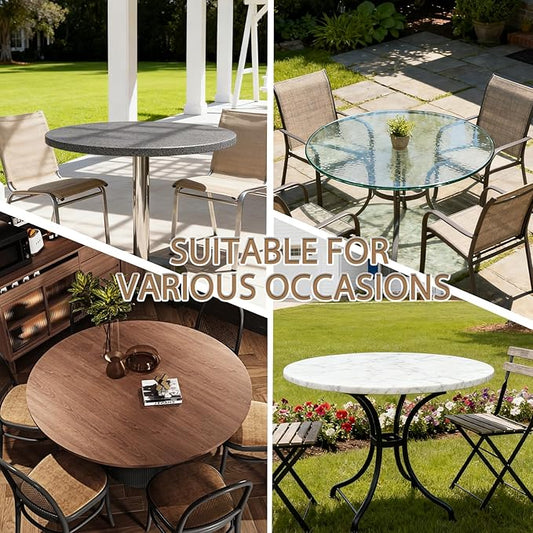 Asnomy Fitted Round Washable Table Cover, Wipeable Waterproof Tablecloth Fits 32"-36" Diameter Round Table for Dining, Camping, Banquets, Parties, Indoor and Outdoor, 1PC