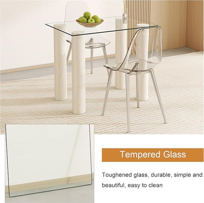 20" x 22" Rectangle Tempered Glass Table Top, Clear Surface 1/4" Thick Flat Polished Edge for Furniture Protection Patio Dining Coffee End Tables (20 in x 22 in)