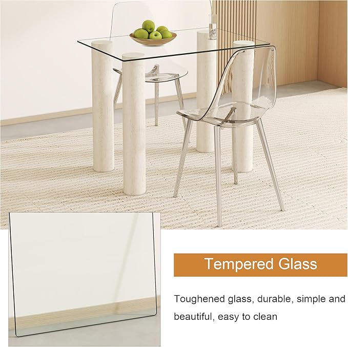16" x 20" Rectangle Tempered Glass Table Top, Clear Surface 1/4" Thick Flat Polished Edge for Furniture Protection Patio Dining Coffee End Tables (16 in x 20 in)