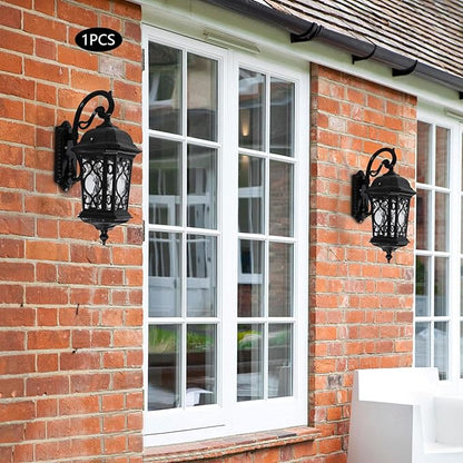 Outdoor Wall Light Fixtures, IP55 Waterproof Outside Wall Lantern Retro Exterior Wall Sconces Vintage Wall-Mounted Lights for Garage House Porch Doorway, E26 w/o Bulb