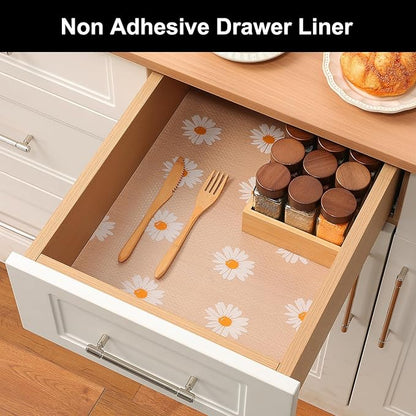Cooyes Shelf Liner – Premium Non-Adhesive Cabinet & Drawer Liner for Kitchen – Waterproof Shelf Paper with Modern Pattern – Durable EVA Cabinet Mat – Easy to Cut （12" W x 120" L）