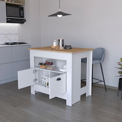 GOWE White 2-Door Kitchen Island