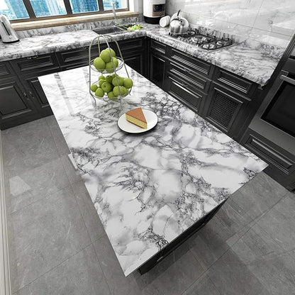 Livelynine 197x24 Inch Marble Contact Paper Peel and Stick Countertops for Kitchen Waterproof Granite Countertop Paper Marble Wallpaper Granite Paper for Furniture Desk Cover Bathroom Vanity Wide