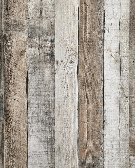 Yun-aeon 17.3"x 1200"Natural Wood-Grey Wood Contact Paper Peel and Stick Wallpaper Self Adhesive Removable Vintage Faux Wood Wall Paper Plank Shelf Home Decoration Kitchen Counter Cover Use