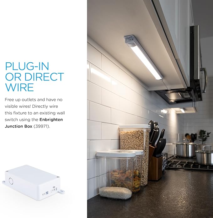 Enbrighten Premium Linkable Under Cabinet Fixture, 36in, LED, Linkable, 1220 Lumens, 3000K Warm White, 38847-T1
