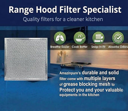 2X 8x8 inches Premium Ultra-Flow Heavy-Duty Range Hood Filter Replacement Compatible with Ventline BCC024600 Exhaust Fan Aluminum Mesh Grease Filter for Stove Vent Filter Kitchen Oven (2)