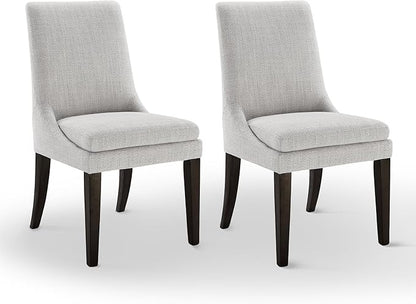 KISLOT Upholstered Dining Chairs Modern Sidechair Performance Fabric High Back Armlesschair for Diningroom Kitchen,Linen,Set of 2(1 Box)