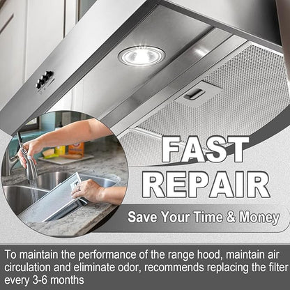 Updated Range Hood Filters 10.5 x 12 Inch W10169961A Compatible with Whirlpool Stove Hood Vent Filter by Wadoy, Replacement 3 Pack 5-Layer Aluminum Mesh Range Hood Filter Metal Slip Joints