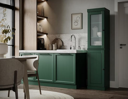 Palace Imports 100% Solid Wood 16.5"" Pantry Cabinet with Raised Panel Doors & Adjustable Shelves
