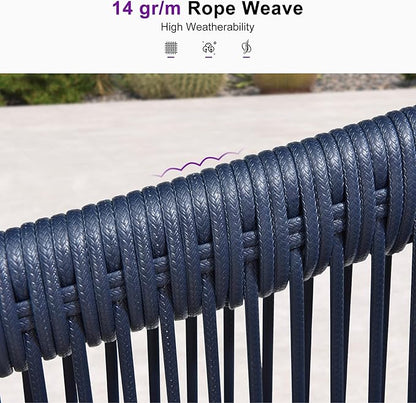 PURPLE LEAF Outdoor Dining Set with Waterproof Furniture Cover 9-Piece All-Weather Patio Set for 8 with Gray Aluminum Table Rope Weave Chairs and Cushions, Gray