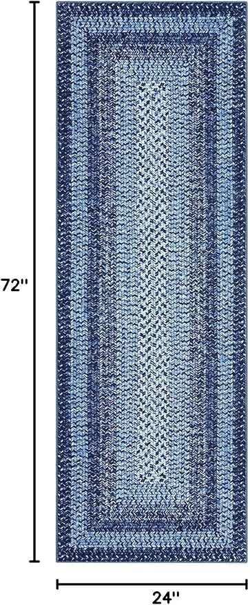 Washable Runner Rug 2x6 Runners for Hallways Non Slip Bathroom Rug Modern Soft Bedroom Area Rug Farmhouse Throw Rugs Kitchen Rugs Stain Resistant Carpet Entryway Indoor 2'x6' Navy Blue