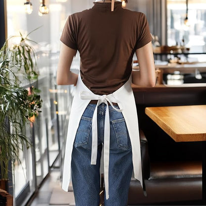 100% Cotton Kitchen Apron with 2 Pockets – Adjustable Chef Apron for Cooking Baking BBQ – Unisex Apron