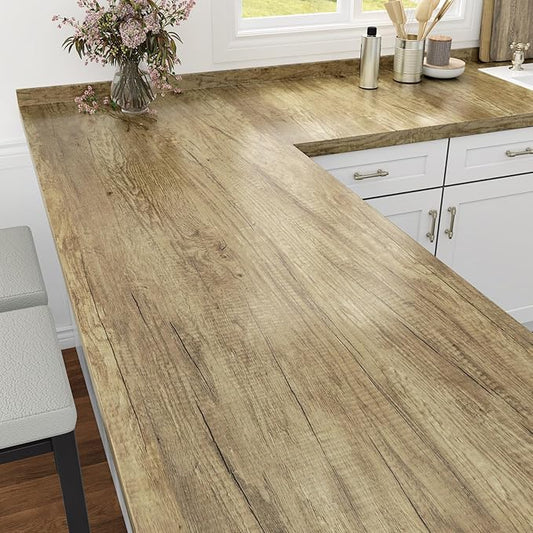 WESTICK 24" x 120" Wood Grain Contact Paper for Countertops Self Adhesive Wooden Wallpaper Peel and Stick Waterproof Wood Contact Paper Removable Wooden Look Wallpaper for Cabinets Tables Desk Vinyl