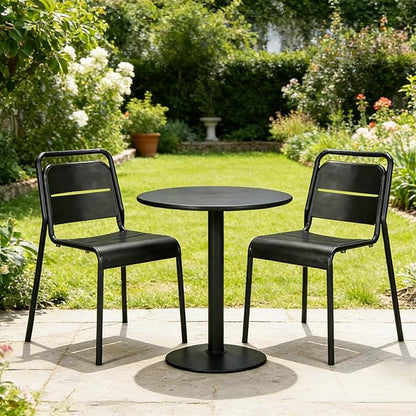 Metal Dining Chairs Set of 4, Stackable Metal Kitchen Chairs