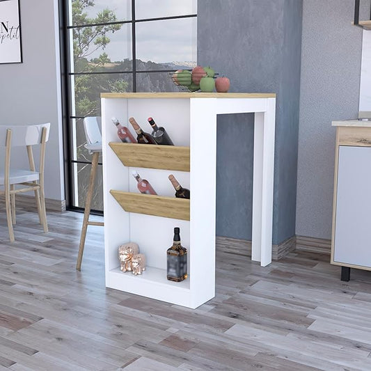 GOWE Cecil Kitchen Island, 3-Tier Shelf, Manufactured Wood Top
