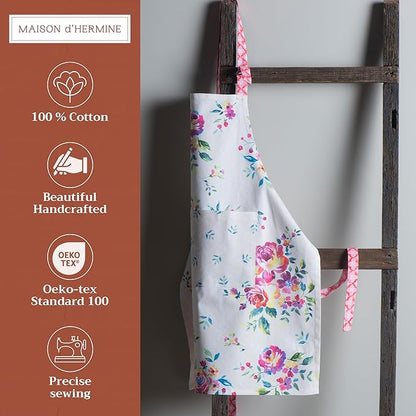 Maison d' Hermine 100% Cotton Apron for women with Pocket Kitchen Chef Apron for Men Cooking Mothers Day Gifts