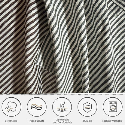 Kitchen Apron with 3 Pocket, Adjustable Server Apron, Waitress Apron with Pockets Stripes