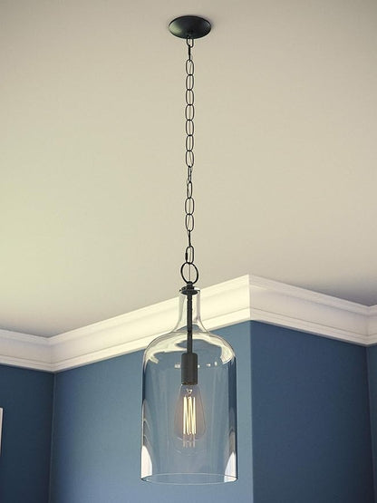 Kenroy Home Capri 1 Light Mini Pendant with Blackened Oil Rubbed Bronze Finish, Casual Style, 15.25" Height, 6.125" Width, 6.125" Depth