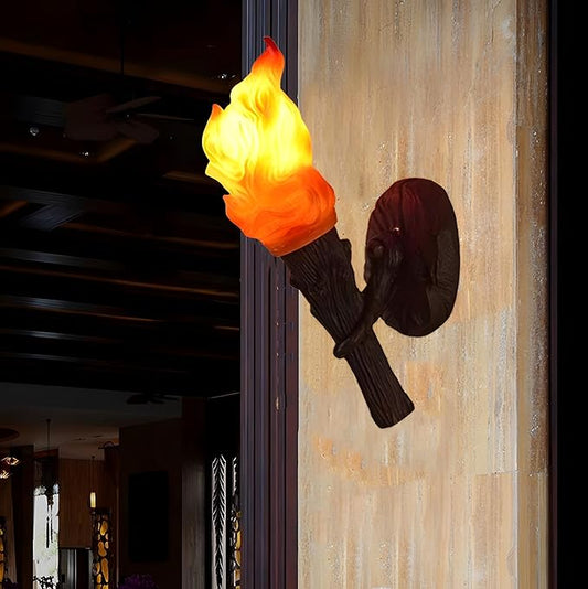 MIXL- Creative Outdoor Torch Wall Light Fixtures, Retro Torch Wall Decorative Light for Corridor,House Doorway,Garage Doorway&Patio Doorway(Torch)