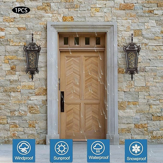 Outdoor Wall Light Fixtures, IP55 Waterproof Outside Wall Lantern Retro Exterior Wall Sconces Vintage Wall-Mounted Lights for Garage House Porch Doorway, E26 w/o Bulb