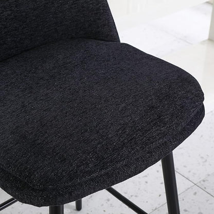 Counter Height Swivel Bar Stools Set of 2, 360° Swivel Upholstered Barstools with Back and Metal Legs, 25.6" Seat Height,Counter Stools for Kitchen Island and Pub,Linen Cloth