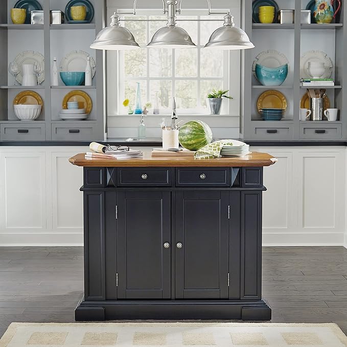 homestyles Americana Black Kitchen Island