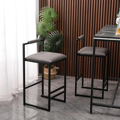Set of 2 Counter Height Barstools Kitchen Island Stools with Back Modern Armless Metal Legs & PU Upholstered Chairs,for Living Room