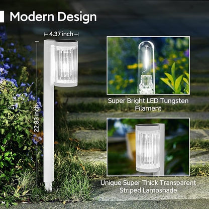 ELECLINK Solar Pathway Lights Outdoor, 6 Pack Upgraded Outdoor Solar Lights for Outside Super Bright Up to 12Hrs, IP65 Waterproof Solar Garden Lights for Yard Landscape Path Walkway Decor(Cool White)