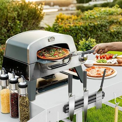 COZEER Outdoor Grill Table for Blackstone Griddle, Pizza Oven Table, Movable Grill Cart Pizza Oven Stand for Onni, Outside Patio, Kitchen Cooking Prep Table BBQ Cart for Party, Bar, Camping