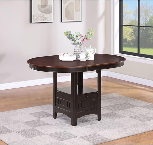 Extension Counter Dining Table Extendable Kitchen Dining Table with Sturdy Elegant Base Modern Classic Versatile Table Practical(Black)