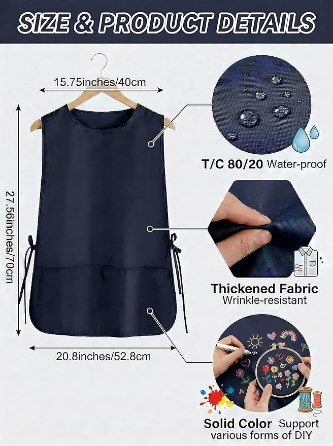 TFTAFAN Cobbler Apron Unisex Waterproof Apron with 2 Deep Pockets Art Smock for Painting Cleaning Artiest Apron work kitchen