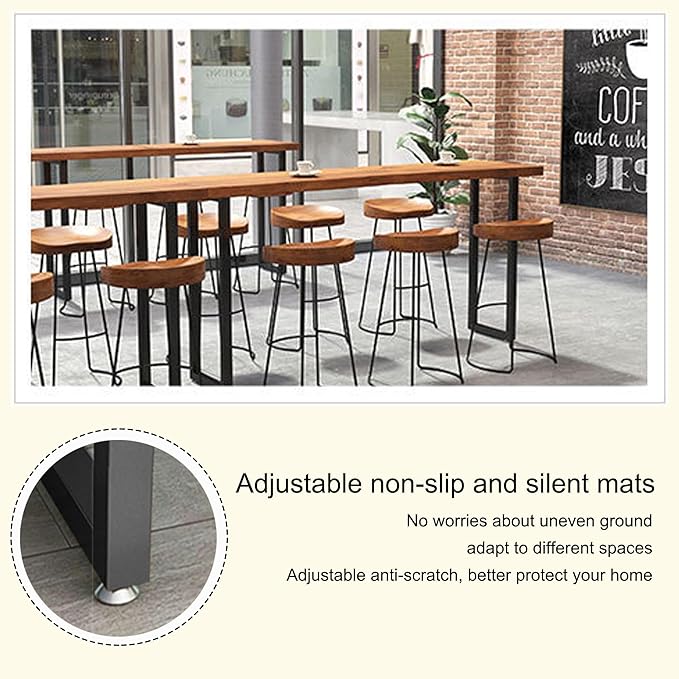 Counter Bar Height Table Kitchen Pub Coffee High Top Table Long Narrow Dining Table for Small Spaces with Sturdy Metal Frame for Small Spaces Balcony Coffee Shops-Table Only(160*40*105cm)