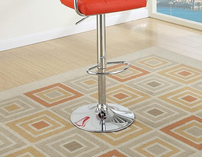 Modern Dining Chairs Set of 2 Adjustable Height Kitchen Island Stools with Sturdy Natural Construction, Comfortable Seat for Versatile Use - Stylish Simple Design,Red-Fabric-Contempor