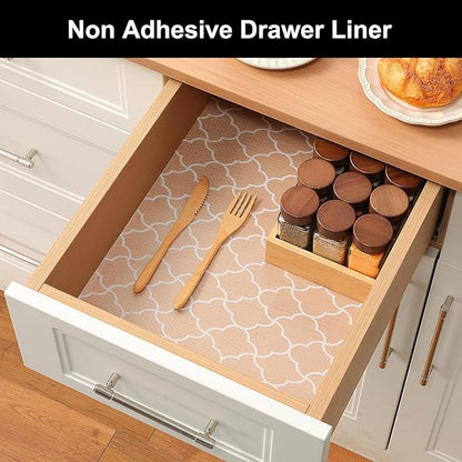 Cooyes Shelf Liner – Premium Non-Adhesive Cabinet & Drawer Liner for Kitchen – Waterproof Shelf Paper with Modern Pattern – Durable EVA Cabinet Mat – Easy to Cut （12" W x 240" L）