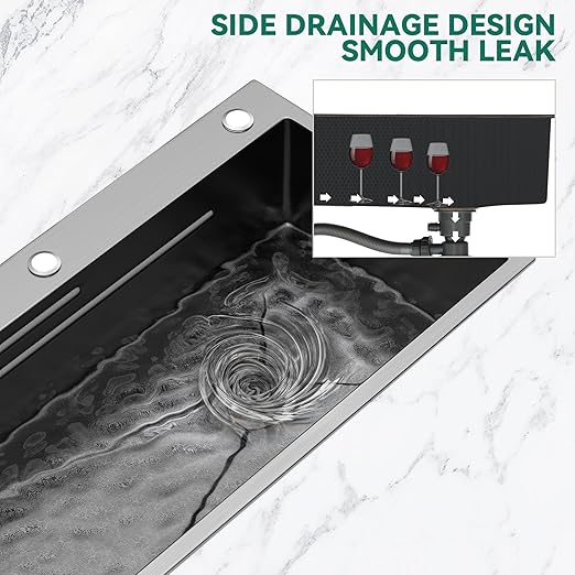 YITAHOME Drop In Kitchen Sink Workstation 30 Inch, Top mount Stainless Steel Nano Gunmetal Black Sink w/Cutting Board& Strainer, Handmade Single Bowl Sink with Accessories 30 x 18 x 10in
