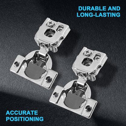 1 Inch Overlay Soft Close Cabinet Hinges, 6 Pack Slow Soft Close Hinges for Kitchen Cabinets Satin Nickel Hidden Self Closing Kitchen Cabinet Hinges for Cupboard