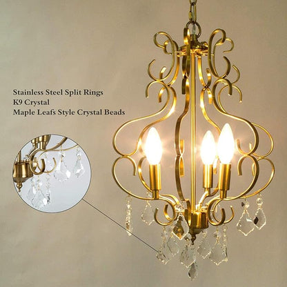 KSANA Crystal Chandelier, Chandelier Light Fixture with K9 Crystal, Modern Pendant Lighting for Kitchen Island, Dining Room and Bedroom, 13’’ D x 18’’ H