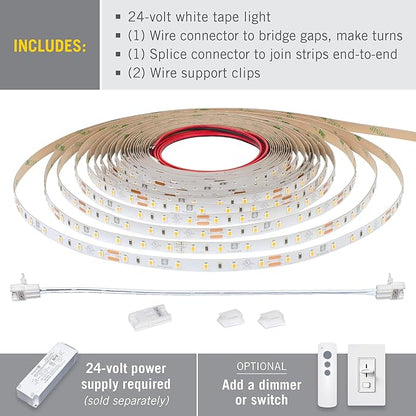 Armacost Lighting RibbonFlex Pro 24V White LED Strip Lights 60 LED/m, 2700K, 32.8 ft 135250