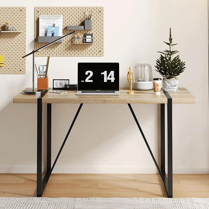 55" Extendable Island Table, Rustic Dining Table with Metal Frame, Mid Century Dining Table for Kitchen Dining Living Room, Rustic Brown