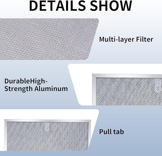 BPS1FA30 Range Hood Grease Filter Replacement, NuTone - Fit 11-3/4" x 14-1/4" x 3/8" - Replaces 99010299, 99010305, BPS2FA30, AP3378953 Compatible with QS1, QS2, WS1 Models 2 Pack