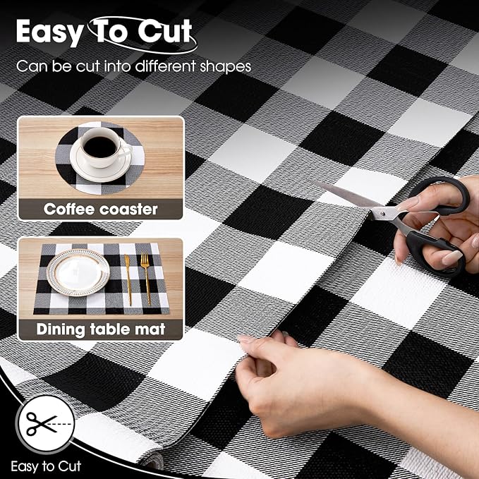 Drawer and Shelf Liner, Non-Slip Kitchen Cabinet Liners Non-Adhesive Thick Strong Grip Waterproof Washable Mats Protect Dresser Shelves Cupboard Bathroom Cabinets, Buffalo Plaid, 12 in X 30 FT