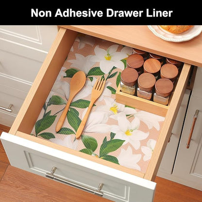 Cooyes Shelf Liner – Premium Non-Adhesive Cabinet & Drawer Liner for Kitchen – Waterproof Shelf Paper with Modern Pattern – Durable EVA Cabinet Mat – Easy to Cut （12" W x 360" L）