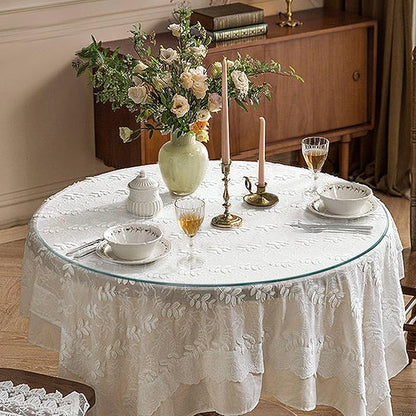 18" Clear Round Glass Table Top, Thick Tempered Glass with Smooth Polished Edge, Ideal for Kitchen, Living Room, Office or Patio Table Replacement